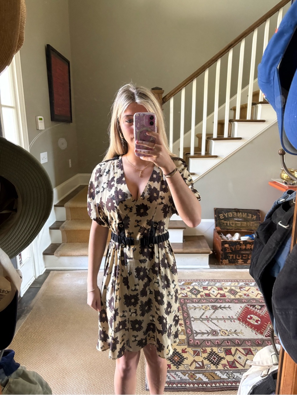Vintage Jane Mayle Maison Mayle silk floral dress size 2